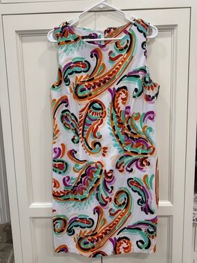 ALYX Sleeveless Sheath Dress with Colorful Paisley Print Stretch Size 14